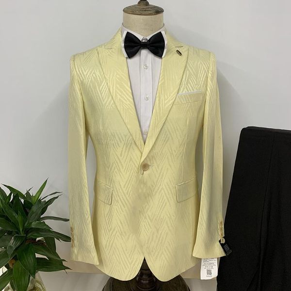 

men's suits & blazers suit set striped solid formal party prom tuxedos slim fit business banquet wedding custom made 2 pieces, White;black