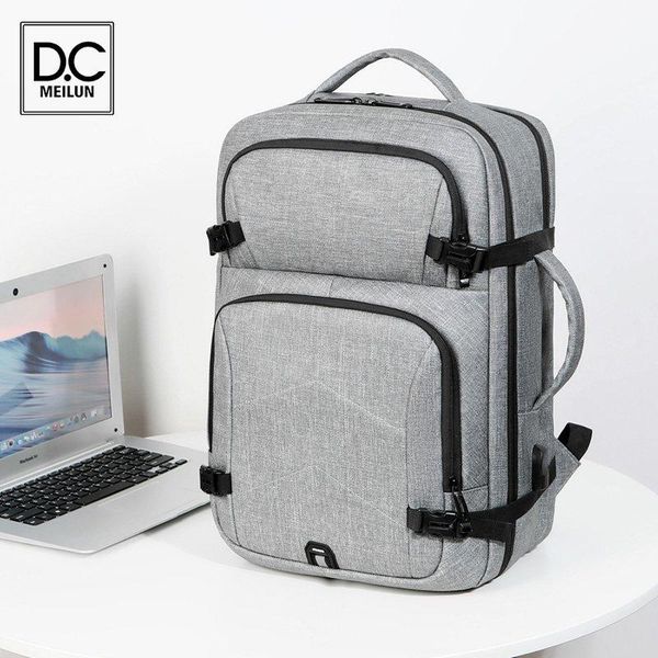 

backpack dc.meilun lapfor man multifunctional waterproof urban black rucksack usb charging waxy glue mochila hombre