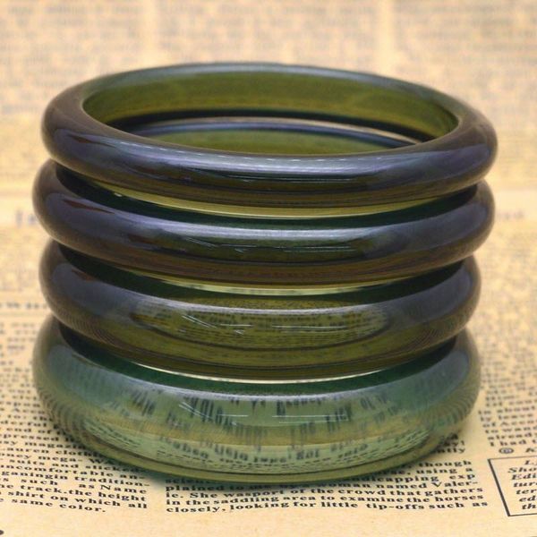 

bangle green piezoelectric crystal stone multi-color bangles women hand bracelet jewelry couple, Black