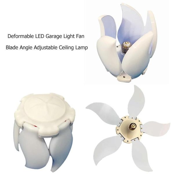 

bulbs 75w e27 foldable led garage light angle adjustable fan blades energy saving lamp colorless aging and wider irradiation area