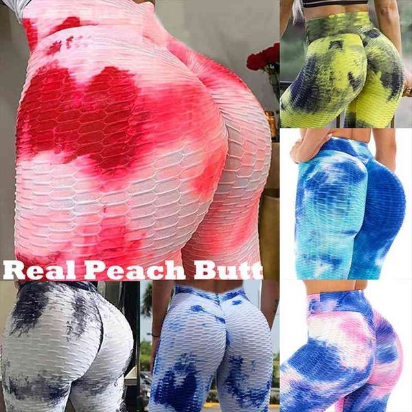 

tie-dye workout pants scrunch women legging butt lifting printed with sports bra gym clothes dropship, Black