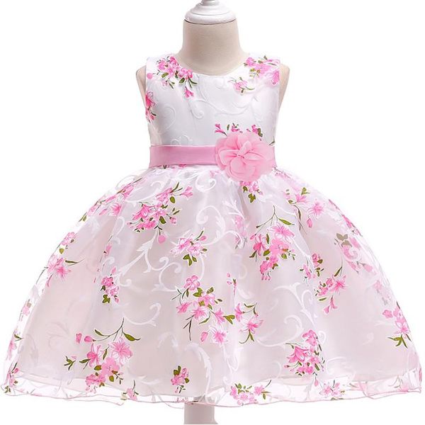 

girl's dresses flower girl elegant wedding dress cute toddler girls princess baby children birthday party tutu 0-24m kid clothing, Red;yellow