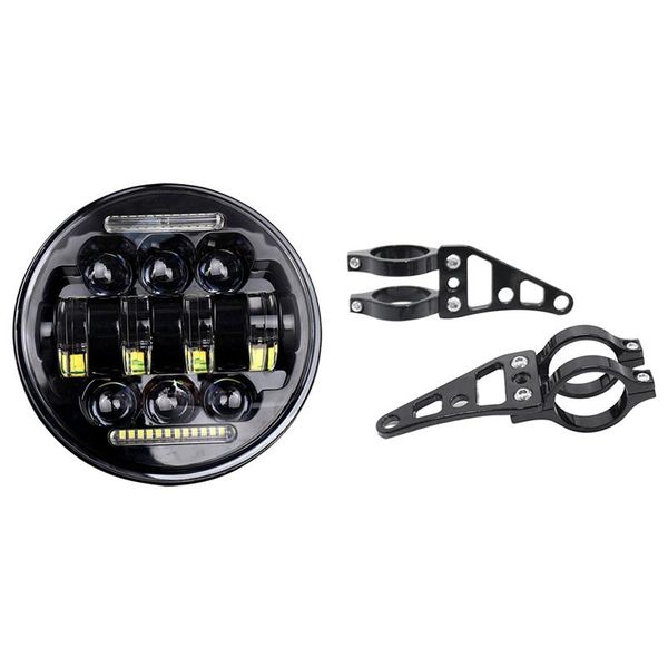 

car headlights 1 pcs 50w 5.75 inch motorcycle led headlight & pair 41mm fork mount bracket