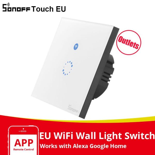

smart home control itead sonoff outlet touch eu wall light timer controller wifi switch work with alexa