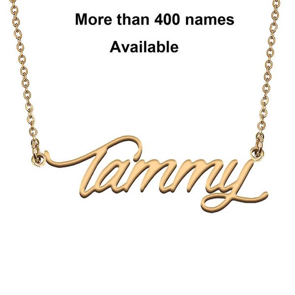 

chains cursive initial letters name necklace for tammy birthday party christmas year graduation wedding valentine day gift, Silver
