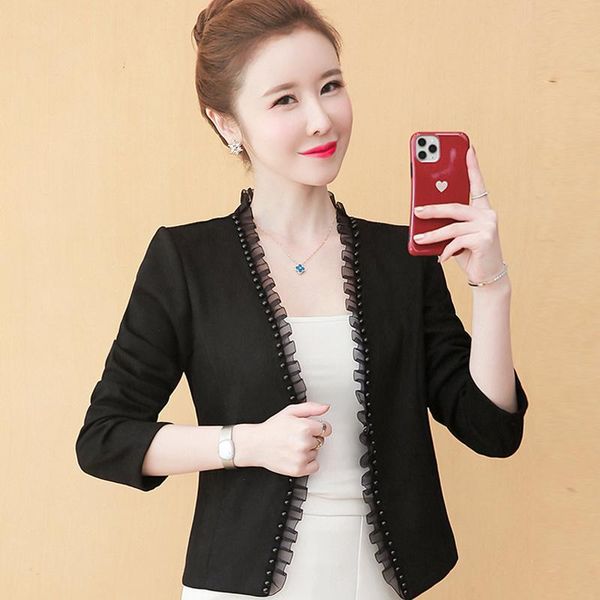 

long sleeve jacket women jackets for 2021 beading woman 3xl 4xl plus size cardigan coat d540 women's, Black;brown