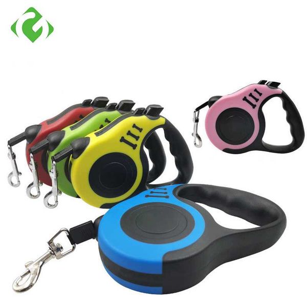 

3m/5m retractable dog leash 6 colors of bone print puppy auto traction rope nylon walking for small dogs cats pet leads gy collars & leashes