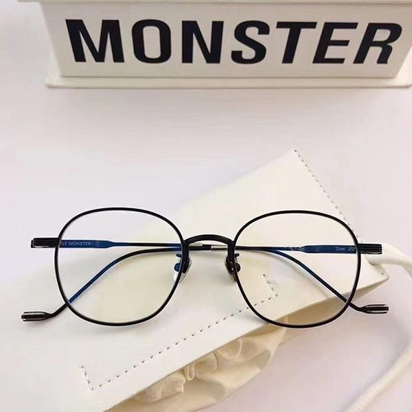

fashion sunglasses frames gentle brand tom22 titanium eyeglasses frame women vintage round myopia optical prescription glasses for men with, Black