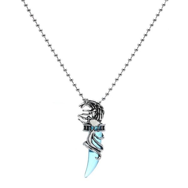 

mens vintage crystal wolf titanium steel pendant necklace dog collars & leashes