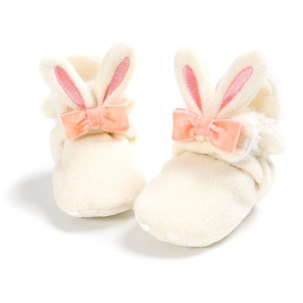 

first walkers born baby shoes kid girls snow boots non-slip ear bowknot winter warm soft soled booties