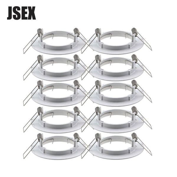 

spotlights 10pcs/lot factory cut hole 60mm round recessed led ceiling light frame holder mr16 gu10
