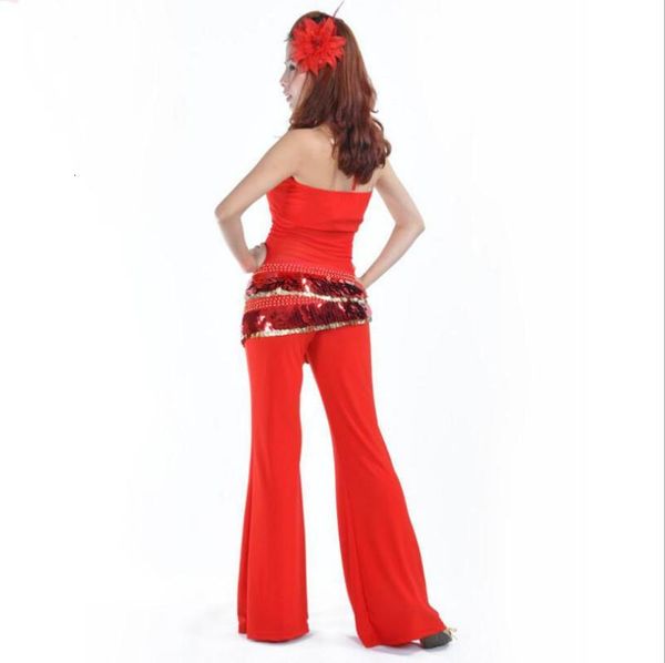 

stage wear colorful sequin belly dance hips scarf 220 gold coin hip k46n, Black;red