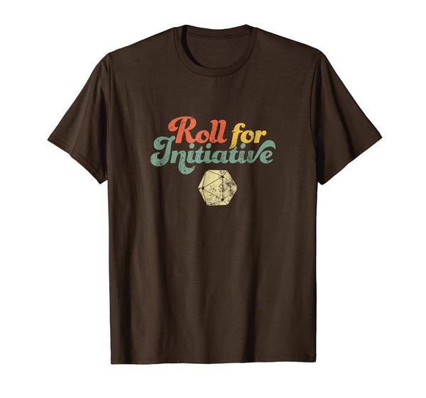 

fantasy rpg game "roll for initiative" d20 retro tshirt, White;black