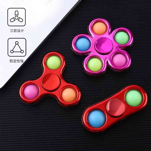 

bubble electroplating finger bubble toy soft pressing plate luminous fingertip top