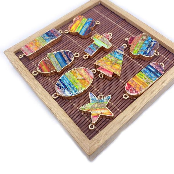 

charms pendant necklace turquoise palm cross oval colorful edging fashion charm ladies exquisite earrings accessories, Bronze;silver