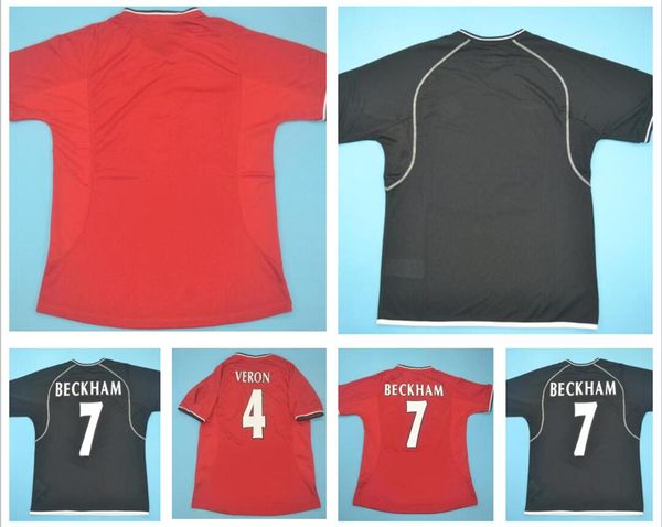 

beckham solskjaer cole giggs scholes retro manchester 2000 2002 football shirts goalkeeper black vintage soccer jerseys man utd, Black;yellow