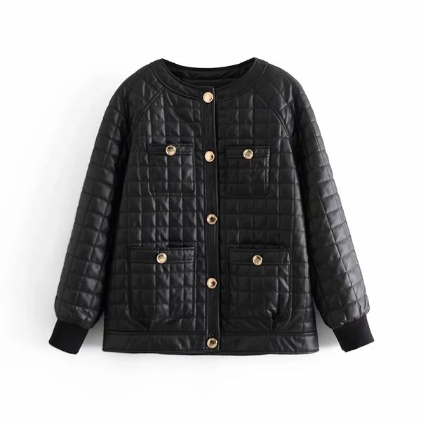 

winter products round neck gold single breasted raglan sleeve thick loose jacket coat women 210521, Black;brown