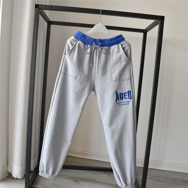 

men's pants better quality embroidered adhesive soon men's women's error pants stick on sweatpants side stripe snow monster, Black