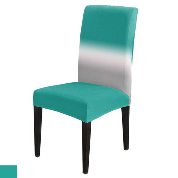 

chair covers turquoise gray gradient dining room spandex elastic for wedding el banquet