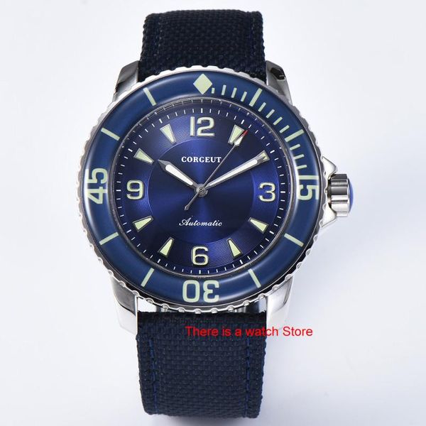 

wristwatches 45mm mechanical watch man luxury brand miyota movement luminous waterproof automatic self-wind wristwatch men, Slivery;brown