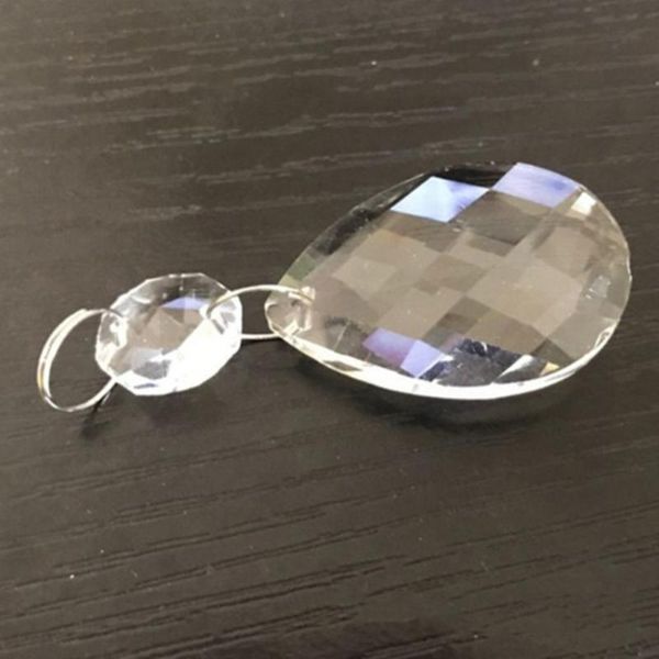 

chandelier crystal 10pcs/lot 50mm bauhinia clear art glass drops pendant lamp hanging prisms multi faceted beads home x'masdecoration