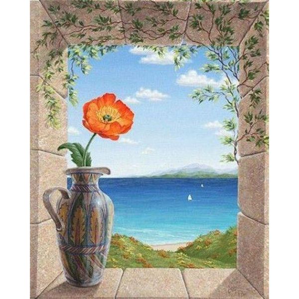 

paintings ruopoty framed colored landscape paint by numbers for adults picture on canvas coloring home decor