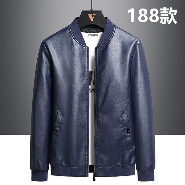 

men's new trend cloth spring and autumn leather et large coat, Black