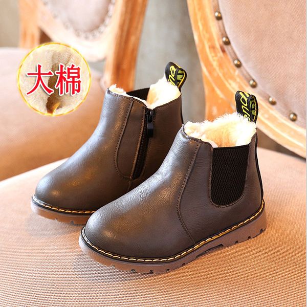

Plus Velvet Thickening Childrens Snow Boots Autumn And Winter 2021 Baby Cotton Shoes Korean Casual Boys And Girls Martin Boots
