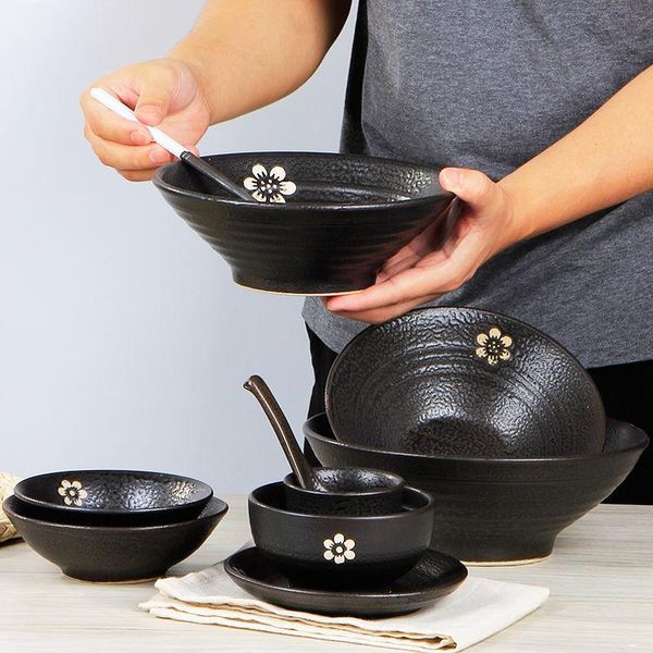 

bowls black ceramic el tableware set bowl dishes home in china noodle ramen