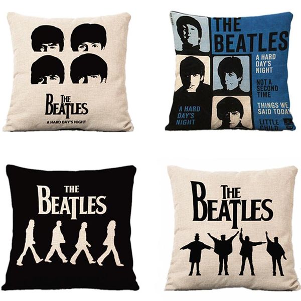 

pillow case vintage british star cushion cover for home decorative band pillows invisible zippered throw pillowcases 45x45cm