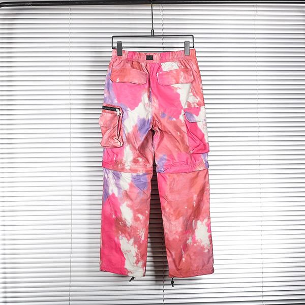 

2021 sports hip hop designer men pants travel camouflage tie dye cotton detachable leg multi pocket ykk zipper trousers2, Black
