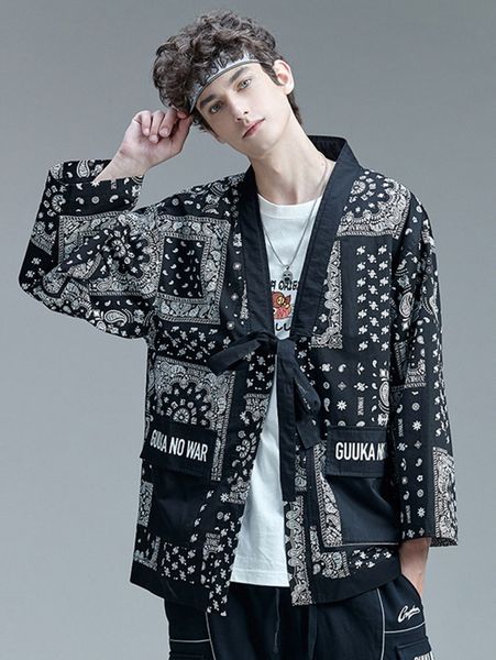 

men tie front paisley print coat e3eo#, Black;brown