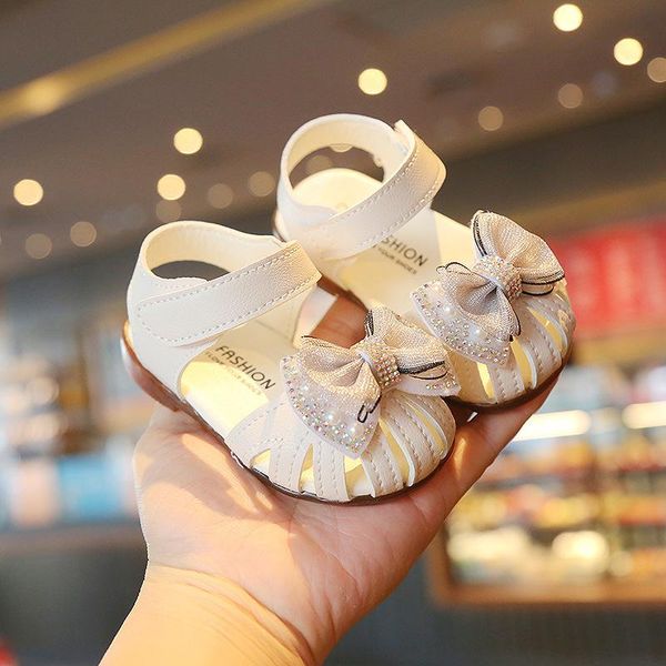 

sandals baby for girls pink white summer shoes toddler kid bow non-slip soft flats little girl casual beach slippers, Black;red