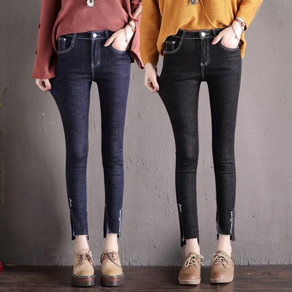 

slim jeans women skinny denim pencil pants stretch ankle length lady casual plus size women's, Blue