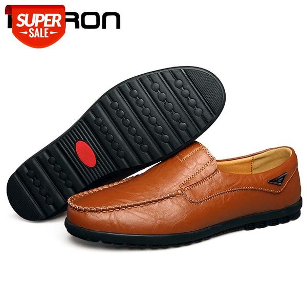 

men casual shoes genuine leather luxury brand 2019 mens loafers moccasins breathable slip on black driving plus size 37-47 #yc0t