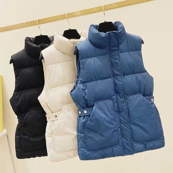 Frauen Daunen Baumwolle Körper Warme Weste Mantel Winter Damen Casual Weste Weibliche Ärmellose Lange Jacke Schlank 210531