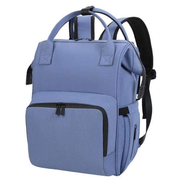 

diaper bags 1pc double shoulder mommy bag multi-purpose large capacity backpack (blue)