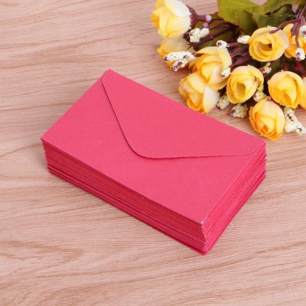 Embrulho de presente 50pcs retrô em branco mini papel envelopes de festa de casamento cartões de felicidade K43b