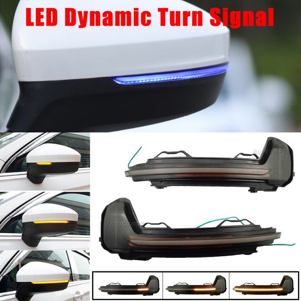 

2 pieces for vw volkswagen tiguan mk2 touareg mk3 2017-2019 dynamic led turn signal blinker mirror flasher light