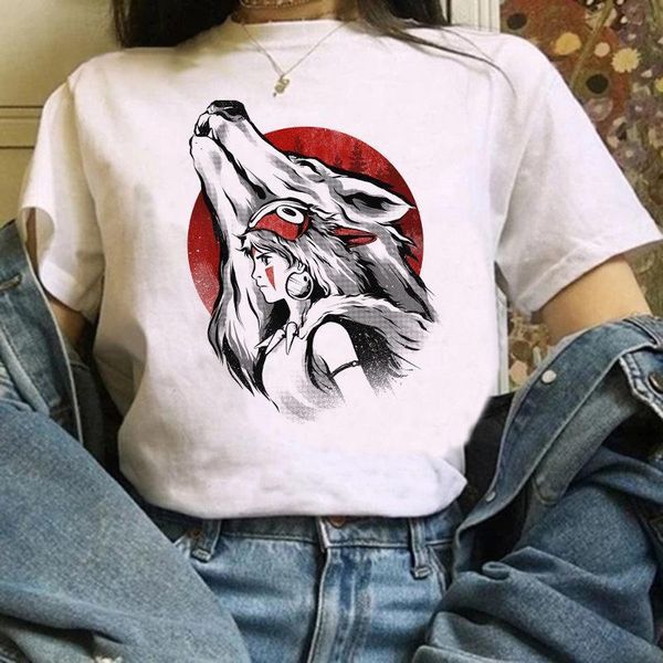 

kawaii spirited away studio womens ghibli miyazaki hayao 90s graphic tee femme clothes, White