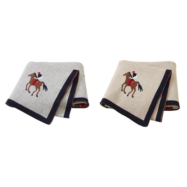 

blankets & swaddling knitted baby cartoon horse born bedsheet stroller accessories kids bath swaddle wrap infantil bedding