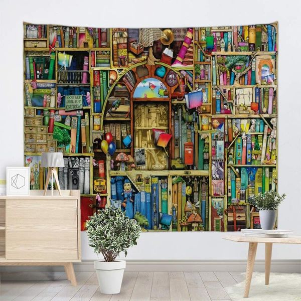 

tapestries childlike bookshelf tapestry wall hanging in library bedroom living room