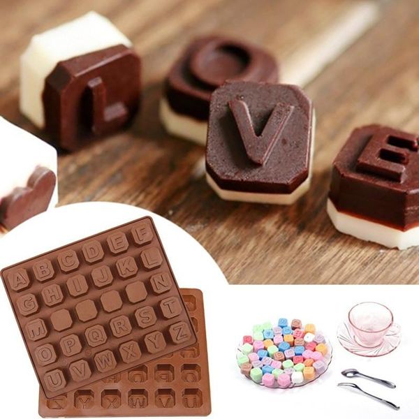 

baking & pastry tools 26 individual flat english letters silica gel cake model diy chocolate manual soap mould bakeware f2254