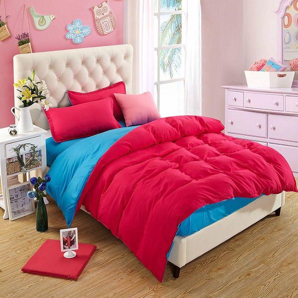 

bedding sets pure color duvet quilt cover sheet twin  king size pillow case solid set soft comfortable noble elegant bed
