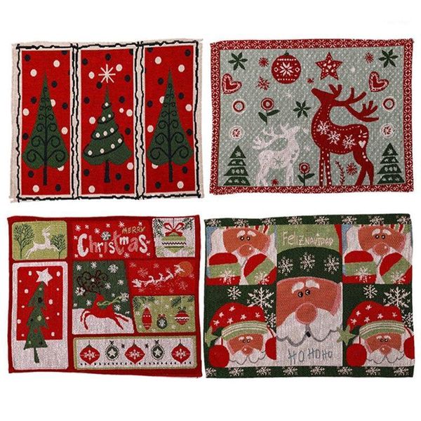 Matten, Pads, Weihnachten, Tischsets, Dekorationen, Tisch, Party, Zuhause, Accessoires, Küche, dekorativ, rechteckig