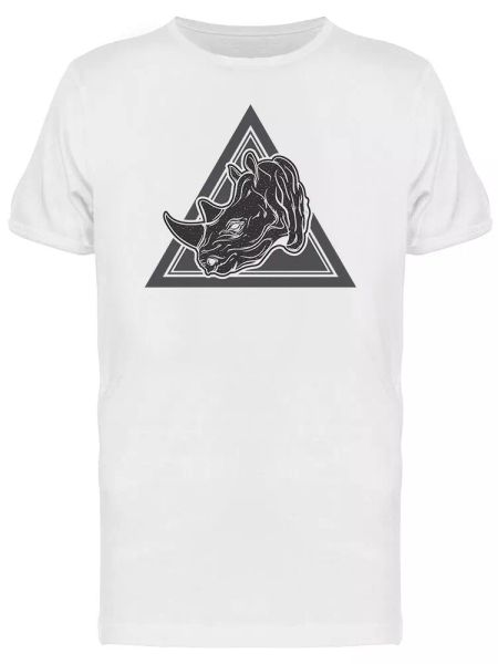 

geometry art rhino in triangle men's tee -image by shutterstock, White;black