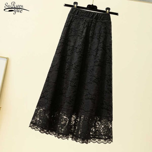 

summer black long skirt faldas plus size loose high waist women skirts loose a- line midi skirt for women skirts 9833 210527