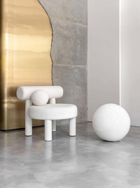 

bowls balcony living room single sofa lamb wool couch leisure chair armchair