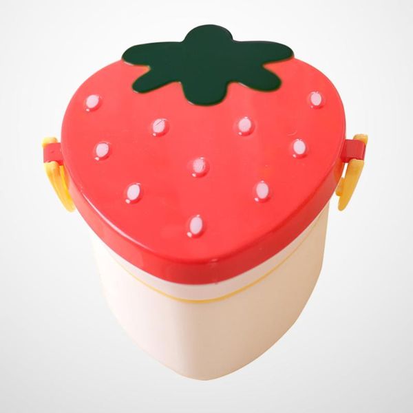 

dinnerware sets leakproof strawberry shape double-layer portable carrier kids insulation bento container (random color)