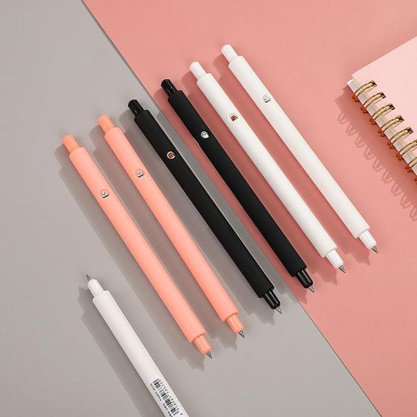 

gel pens jianwu 1pc 0.5mm cute bear anime pen black pink white solid color kawaii neutral school office supplies kids stationery